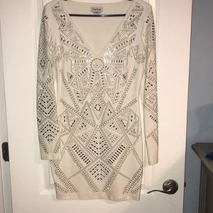 Bebe white long sleeve dress